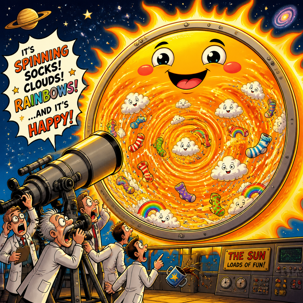 Illustration for joke: Scientists have taken the sharpest pictures ever of the Sun and discovered its surface is covered in