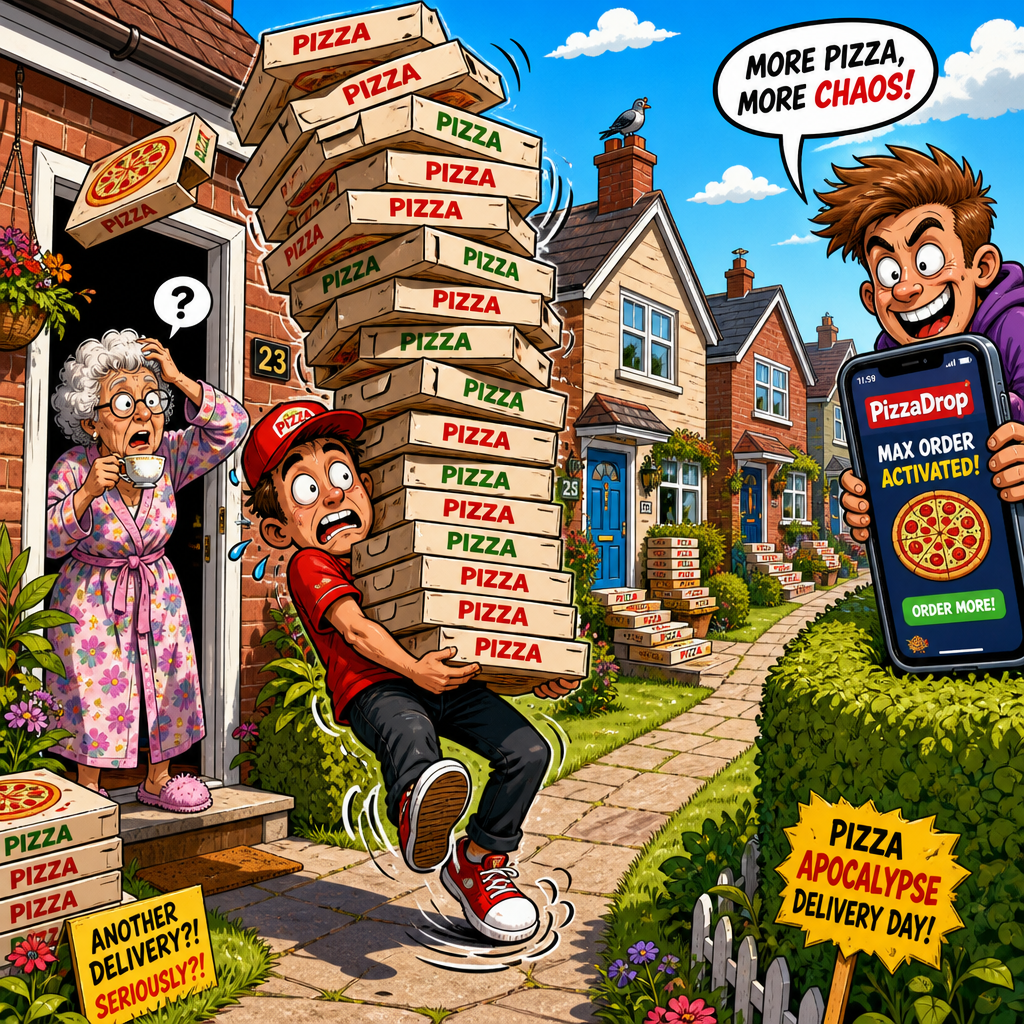 Illustration for joke: A Polish man is facing eight years in prison for ordering hundreds of pizzas to random strangers' ad