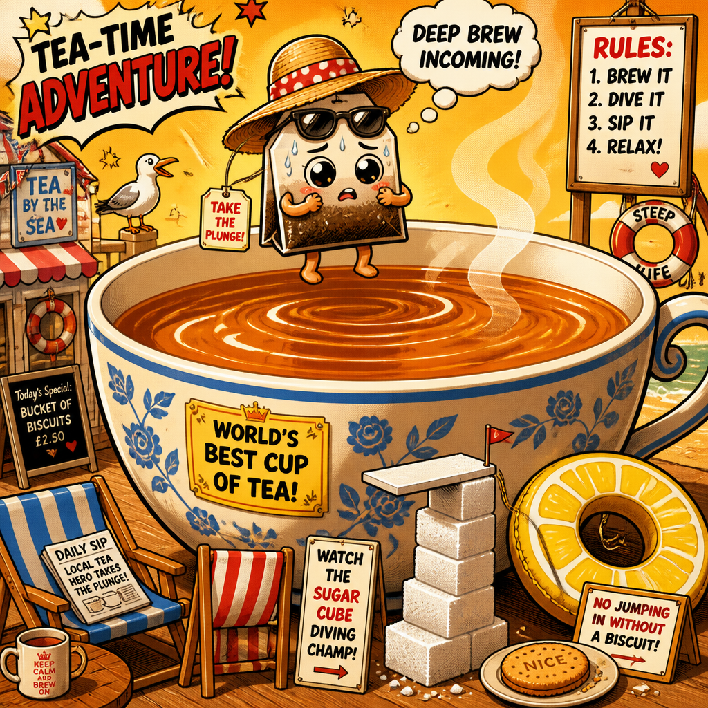 Illustration for joke: Why did the British teabag refuse to go on holiday?