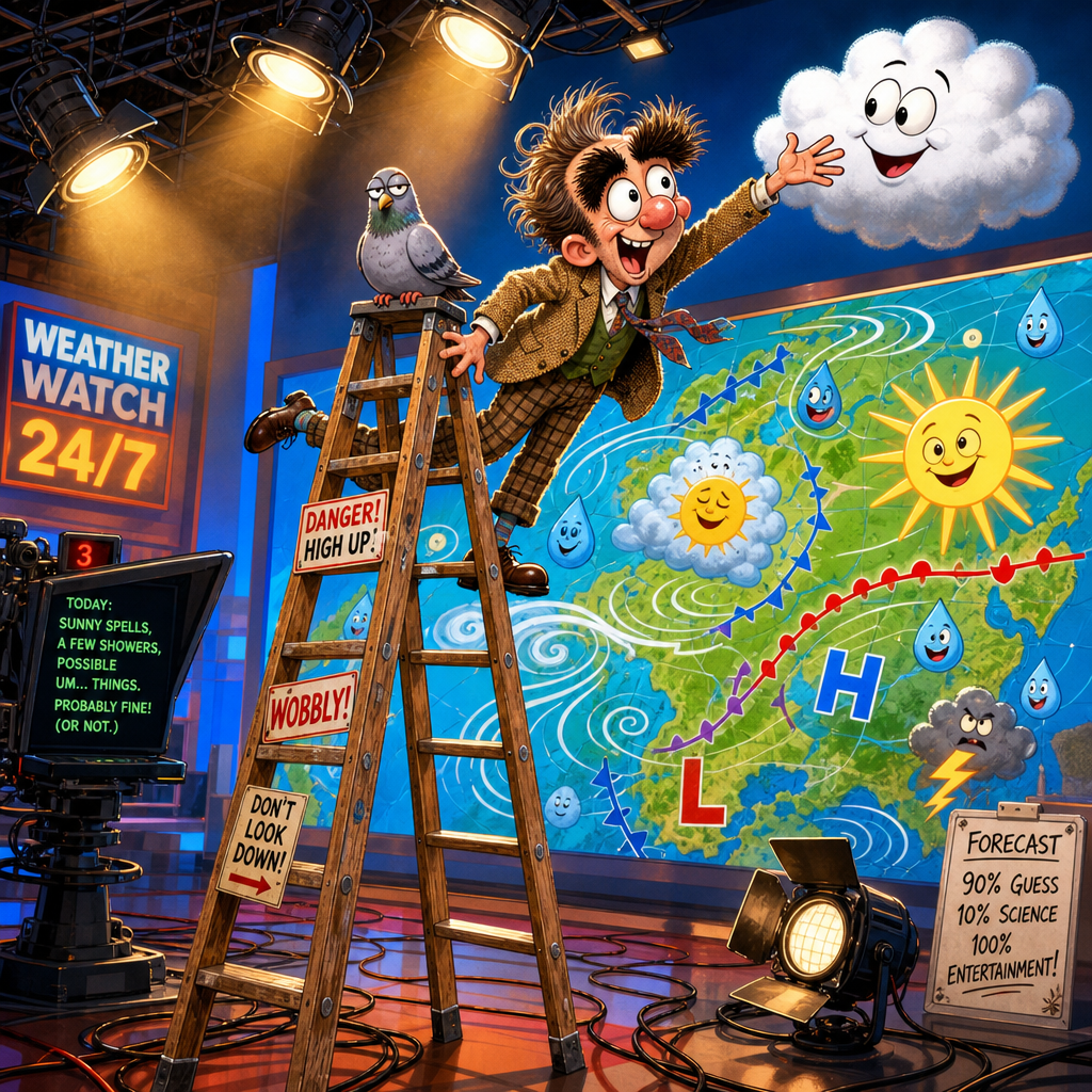 Why did the British weather forecaster bring a ladder to wor